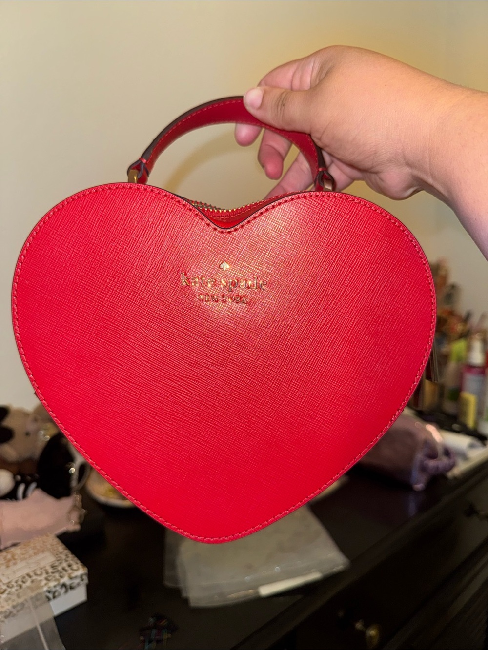 kate spade Red Heart-Shaped Top Handle Mini Bag
